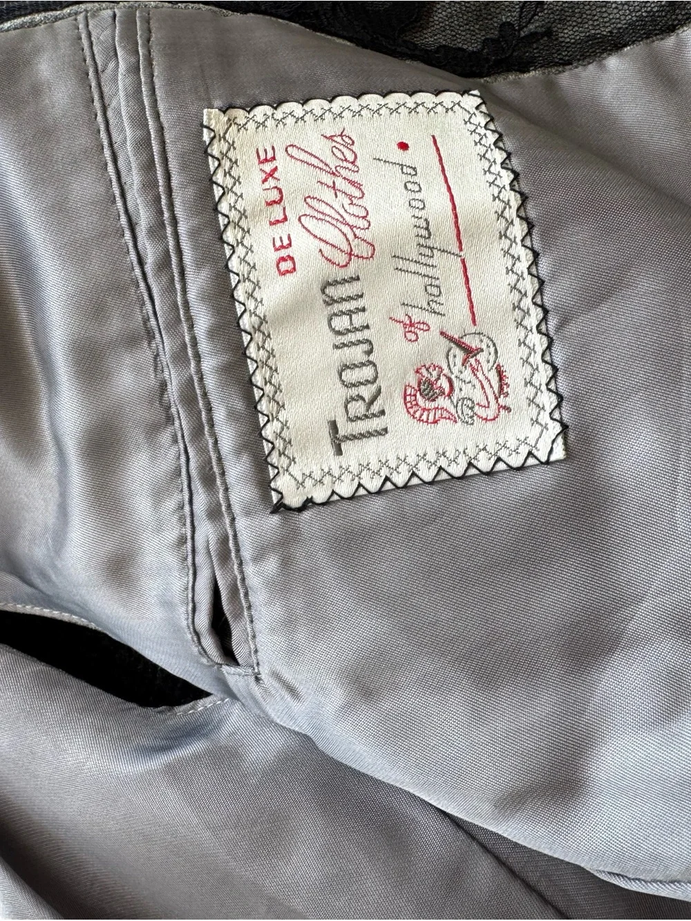 Vintage YSL Made in France Grey Wool Lace Trim Tailored Vest